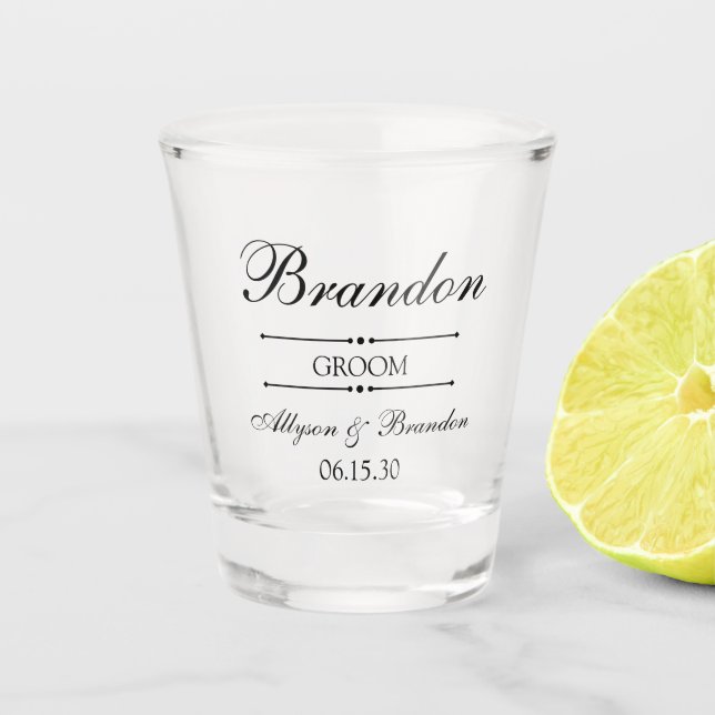 Vaso De Chupito Novio Personalizado (Anverso)