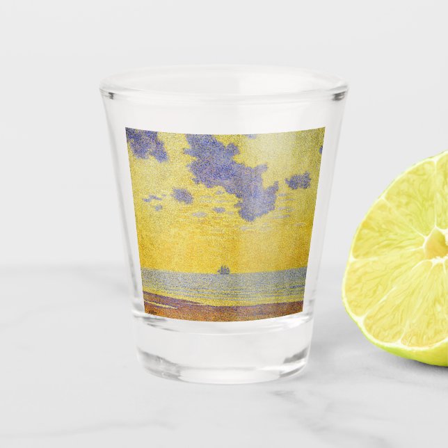 Vaso De Chupito Nubes grandes (cielo amarillo) (paisaje elegante) (Anverso)