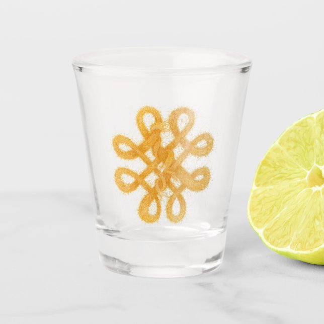 Vaso de chupito NUDO CÉLTICO DORADO (Anverso)