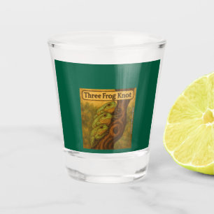 Vaso De Chupito Nudo de tres ranas: arte caprichoso de juego de pa