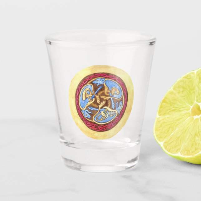 Vaso De Chupito Nudo sin fin con animales (Anverso)