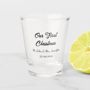 Vaso De Chupito Nuestra primera cita navideña del Sr. y la Sra.