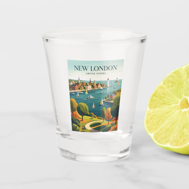 Vaso De Chupito Nueva Londres Connecticut (Anverso)