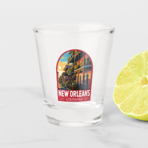 Vaso De Chupito Nueva Orleans Louisiana Viaje Arte Vintage