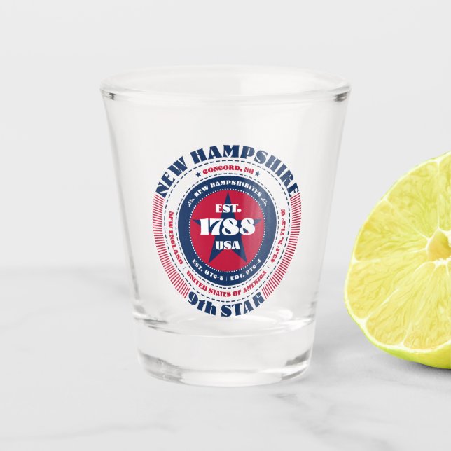 Vaso De Chupito Nuevo Hampshire 9Vidrio Patriótico Shot de Estrell (Anverso)