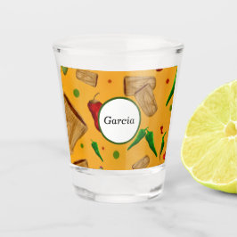 Vaso De Chupito Nuevo México Chile rojo y verde Tamales Zia Nopale