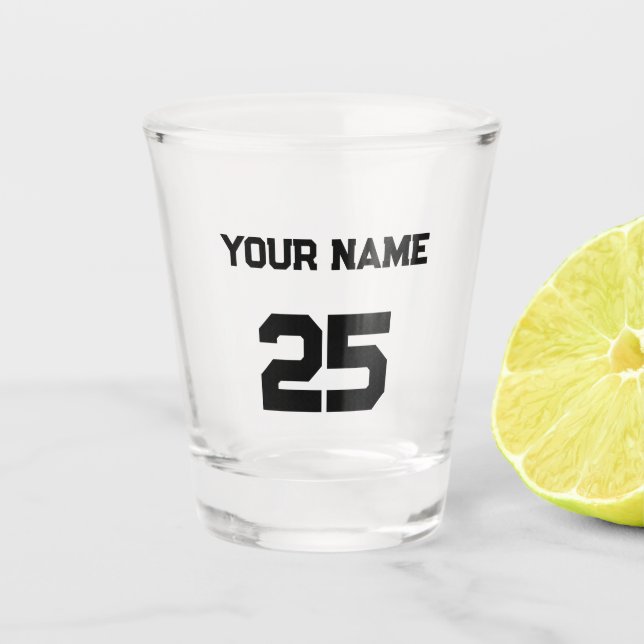 Vaso De Chupito Número de nombre personalizado (Anverso)