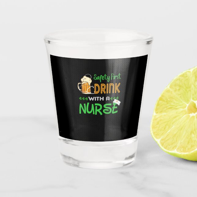 Vaso De Chupito Nurse Gift | Seguridad Primer Bebida Con Enfermero (Anverso)
