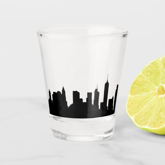 Vaso De Chupito NYC Nueva York ciudad famosa en el horizonte (Anverso)