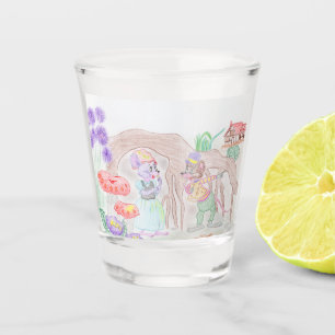 Vaso De Chupito Obras de arte de niños personalizados, dos ratones