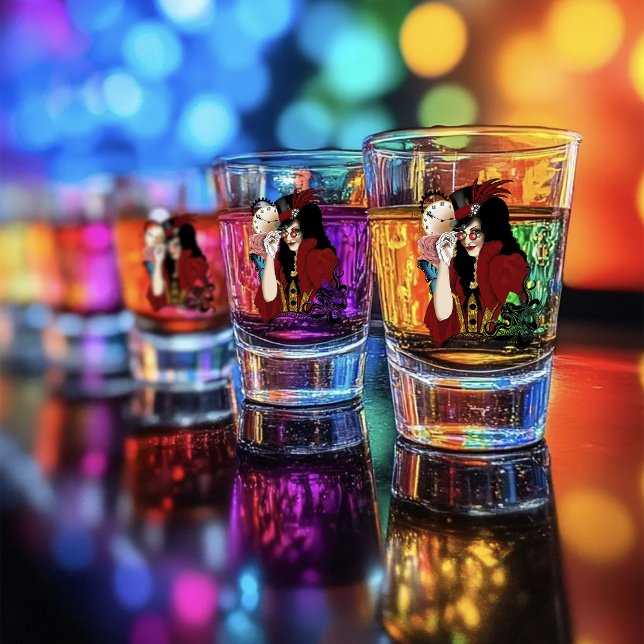 Vaso De Chupito Octopus negro victoriano rojo Steampunk (Subido por el creador)