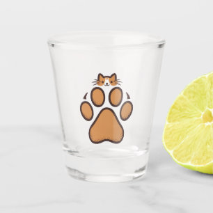 Vaso De Chupito Ocultación de gato en papel - Ilustracion
