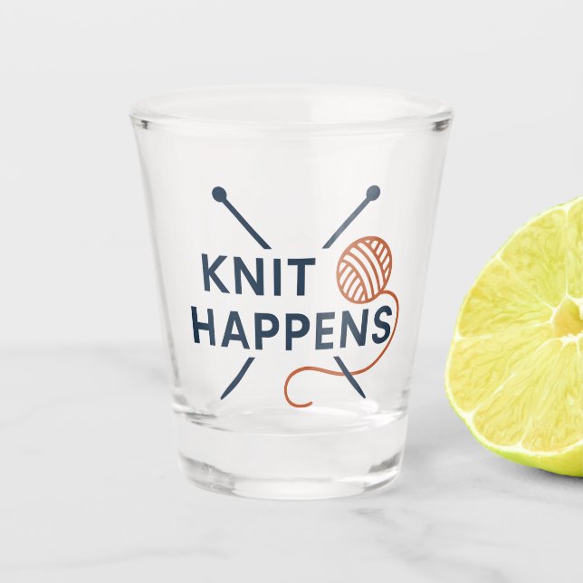 Vaso De Chupito Ocurre al Tejer Chiste Divertido de Tejer (Anverso)