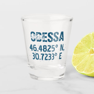 Vaso De Chupito Odessa Ucrania Latitud y Longitud Deteriorado