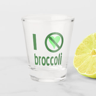 Vaso De Chupito Odio el brócoli Texto Verde