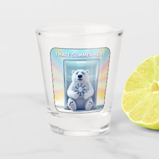 Vaso De Chupito Odio el calor del verano - Osito polar lindo en la