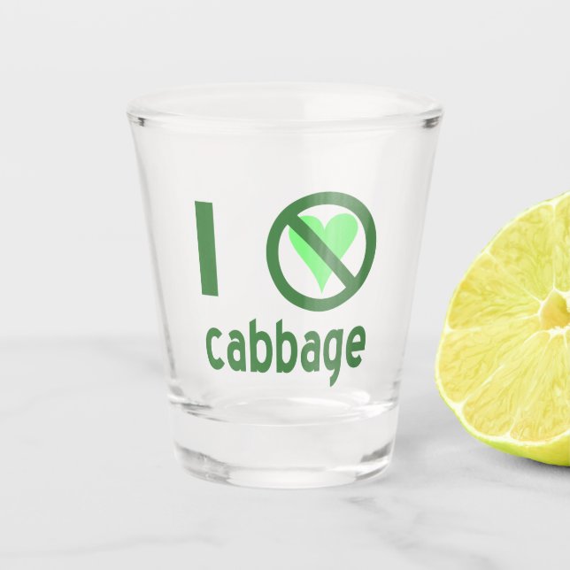 Vaso De Chupito Odio el texto verde de la col (Anverso)