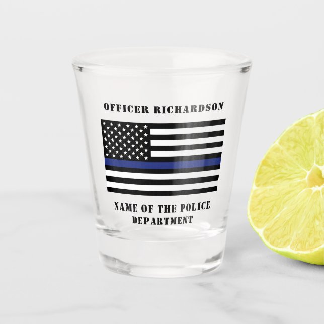 Vaso De Chupito Oficial de policía personalizado policía de la Lín (Anverso)