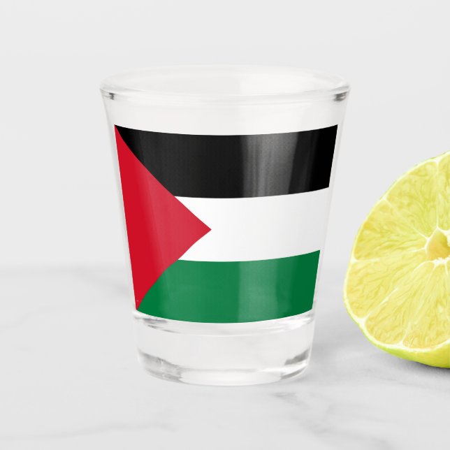 Vaso De Chupito oficialmente bandera del Estado de Palestina (Anverso)