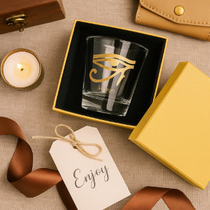 Vaso De Chupito Ojo dorado del Horus Antiguo Diseño de Protección