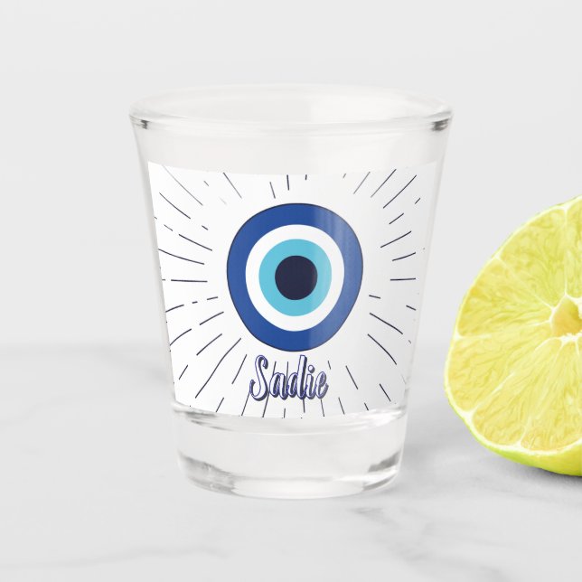 Vaso De Chupito ojo turco personalizable (Anverso)
