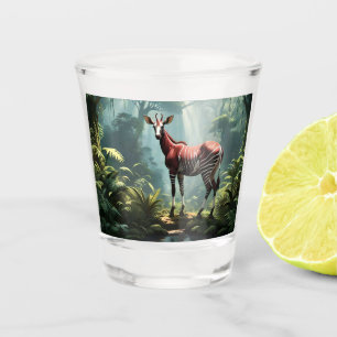 Vaso De Chupito Okapi En La Selva Lluviosa, (Girafa De Cebra)