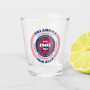 Vaso De Chupito Oklahoma 46ª Estrella de vidrio de disparo patriót