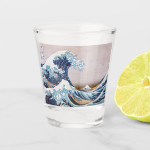 Vaso De Chupito Ola de tsunami Gran ola frente a Kanagawa Japón po