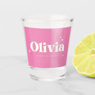 Vaso De Chupito Olivia Happy Birday Cake Shot Glass