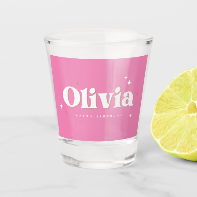 Vaso De Chupito Olivia Happy Birday Cake Shot Glass (Anverso)