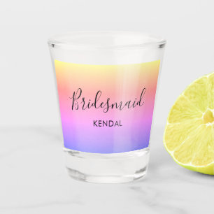 Vaso De Chupito Ombre, la dama de honor arcoiris personalizada