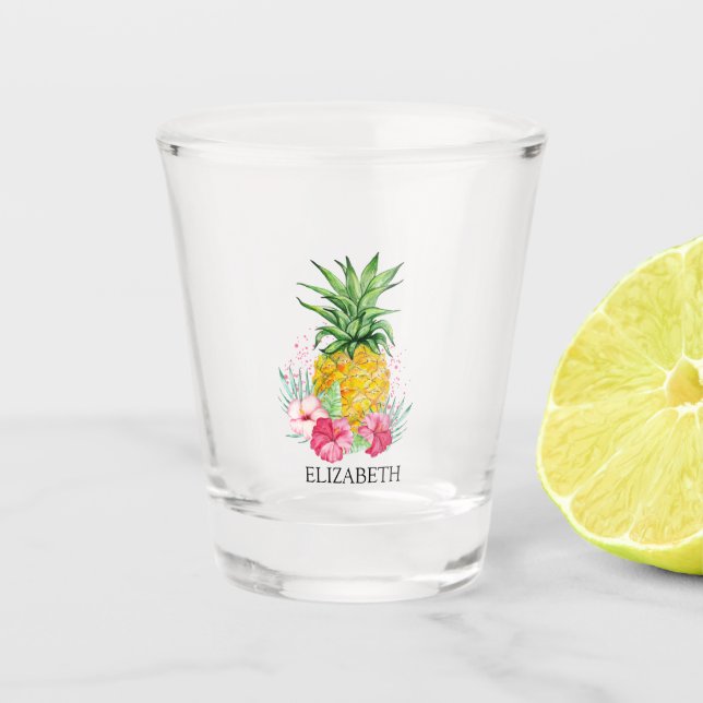 Vaso De Chupito Ombre Pineapple Hibiscus (Anverso)