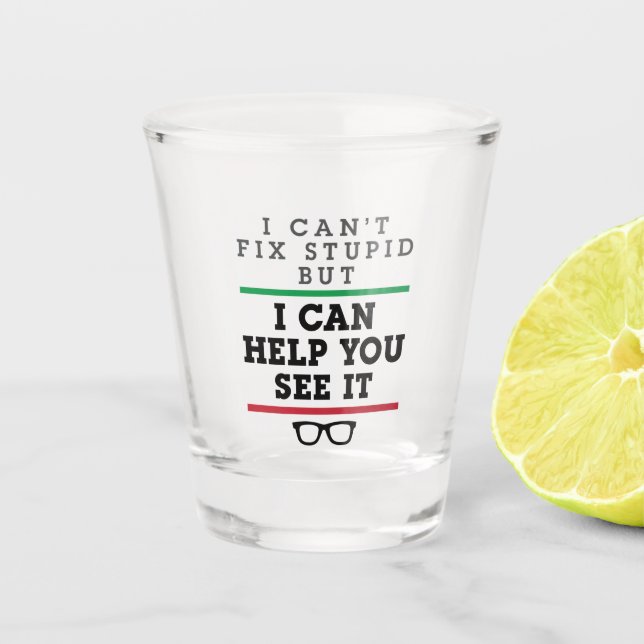 Vaso De Chupito Optometrista Optometría Oftalmología Véase Estúpid (Anverso)