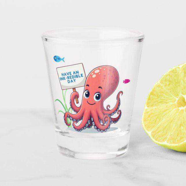 Vaso De Chupito Opulpo personalizado con pescado (Anverso)