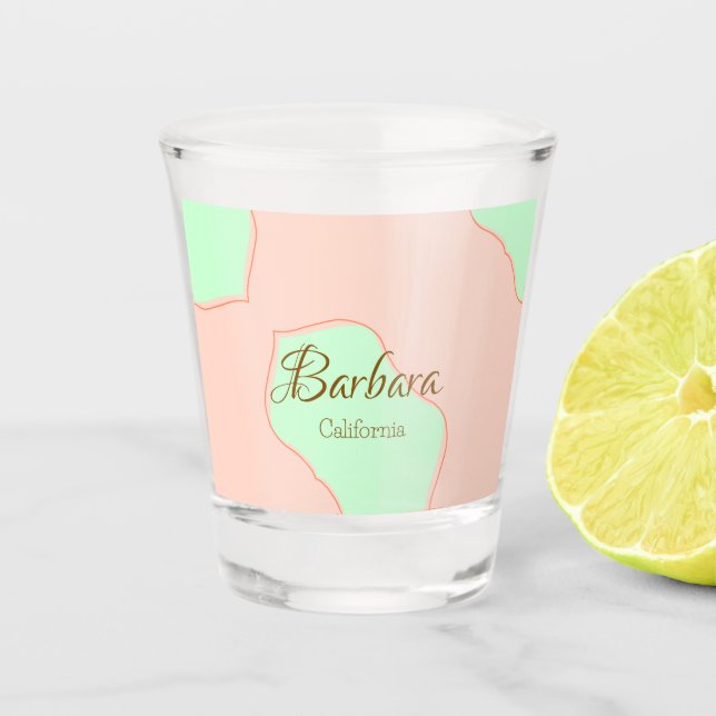 Vaso De Chupito Orange green pastel boho add name place rustic ele (Anverso)