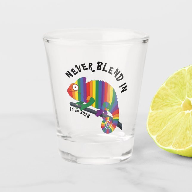 Vaso De Chupito Orgullo de camaleón arcoíris que nunca se mezcla (Anverso)