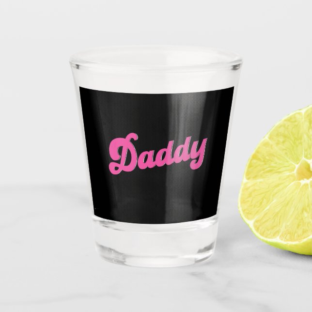 Vaso De Chupito Orgullo gay LGBT oso rosa papá gay (Anverso)