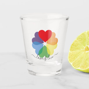 Vaso De Chupito Orgullo Lgbt Corazones Arcoiris