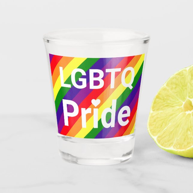Vaso De Chupito Orgullo LGBTQ Arcoiris 6 tiras (Anverso)