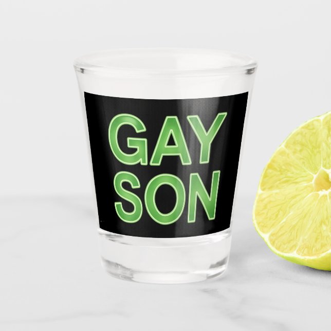 Vaso De Chupito Orgullo LGBTQ divertido de Gay Son (Anverso)
