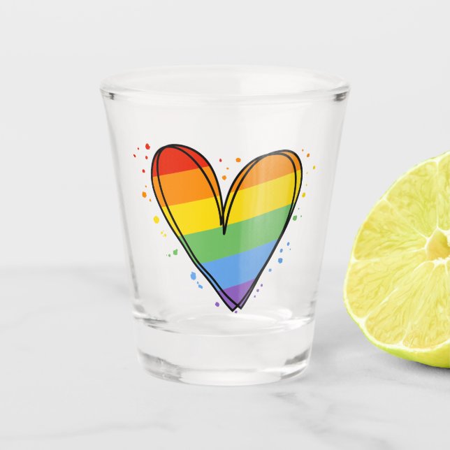 Vaso De Chupito Orgullo Mes Arcoiris Amor LGBTQ (Anverso)