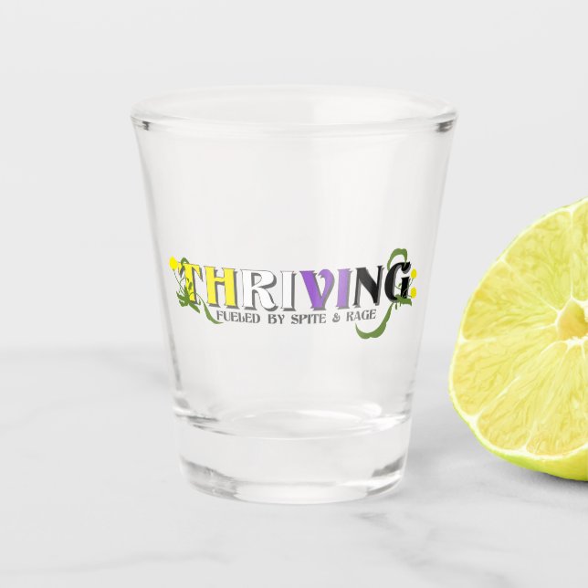 Vaso De Chupito Orgullo No Binario Floreciente (Anverso)