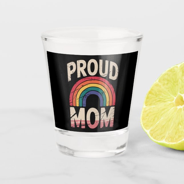 Vaso De Chupito Orgullosa madre arcoíris LGBTQ Gay Prily (Anverso)
