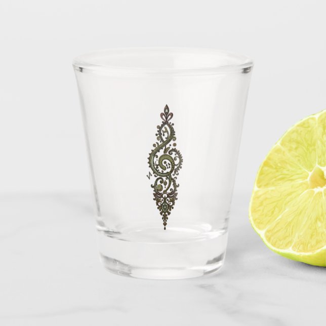 Vaso De Chupito Ornate Treble Clef (Anverso)
