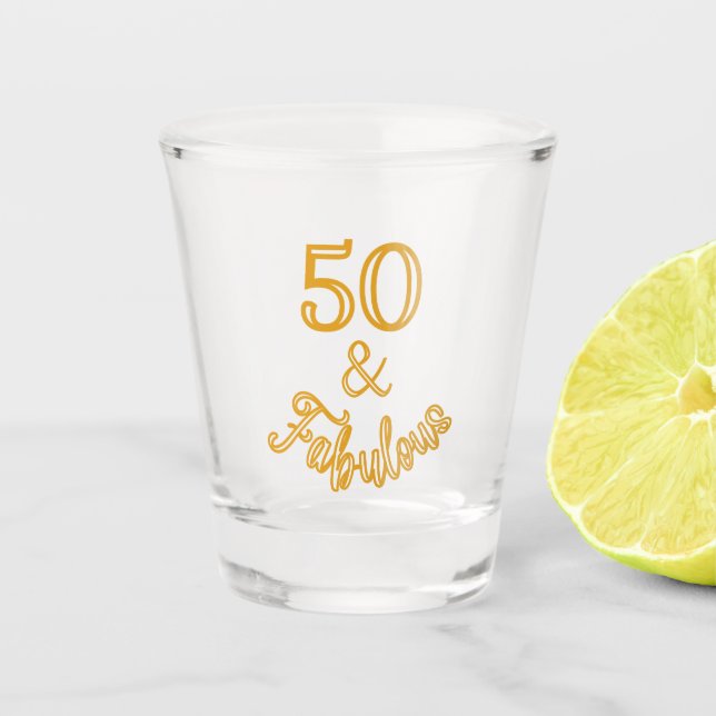 Vaso De Chupito Oro 50 y fabuloso (Anverso)
