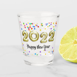 Vaso De Chupito Oro Año Nuevo 2022 Globos Cofetti colorido