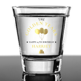 Vaso De Chupito Oro Años de Oro Fiesta de Cumpleaños 65
