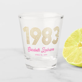 Vaso De Chupito Oro Rosado 1983 40 cumpleaños