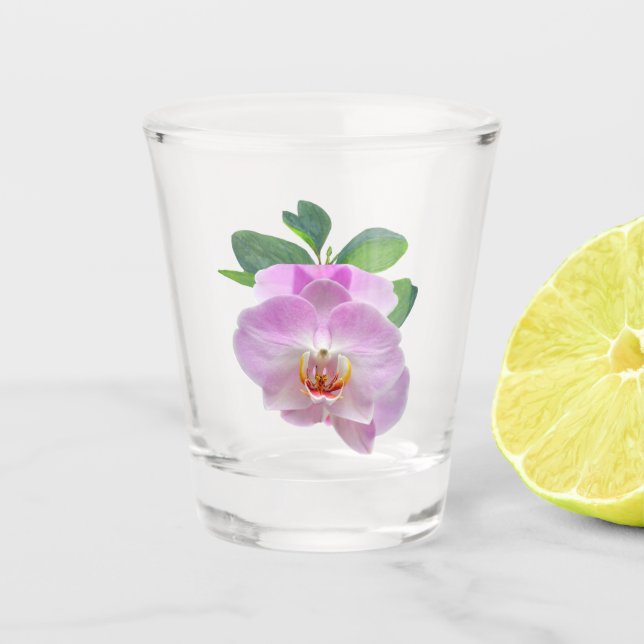 Vaso De Chupito Orquídeas Púrpura (Anverso)