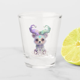 Vaso De Chupito Oso mágico en purpurina pastel.